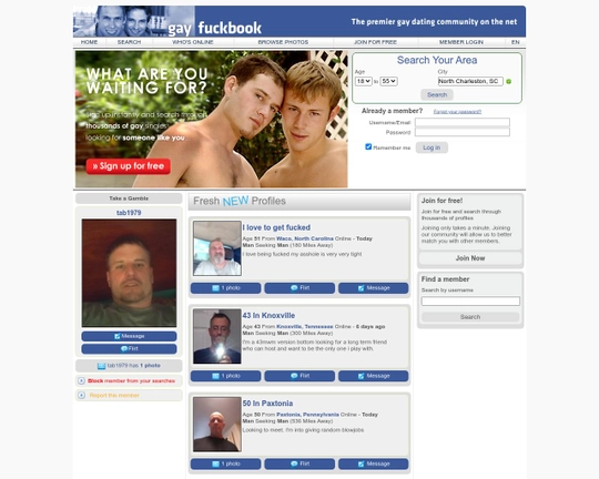 Gay Fuckbook Profiles